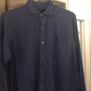 Blue plaid polo